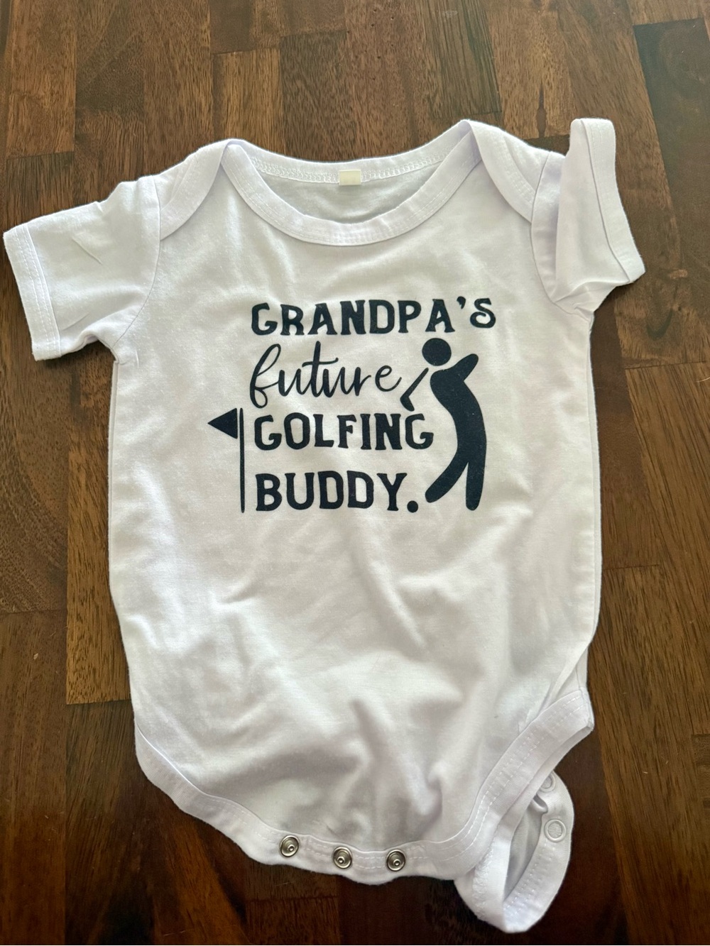 White 'Grandpa's Future Golfing Buddy' Baby One-Piece